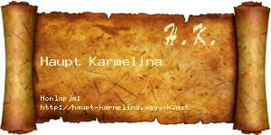 Haupt Karmelina névjegykártya